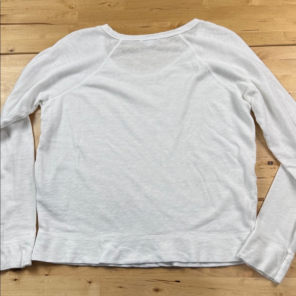James Perse Vintage French Terry Cropped Raglan Pullover White Size 3 US L - Picture 2 of 7